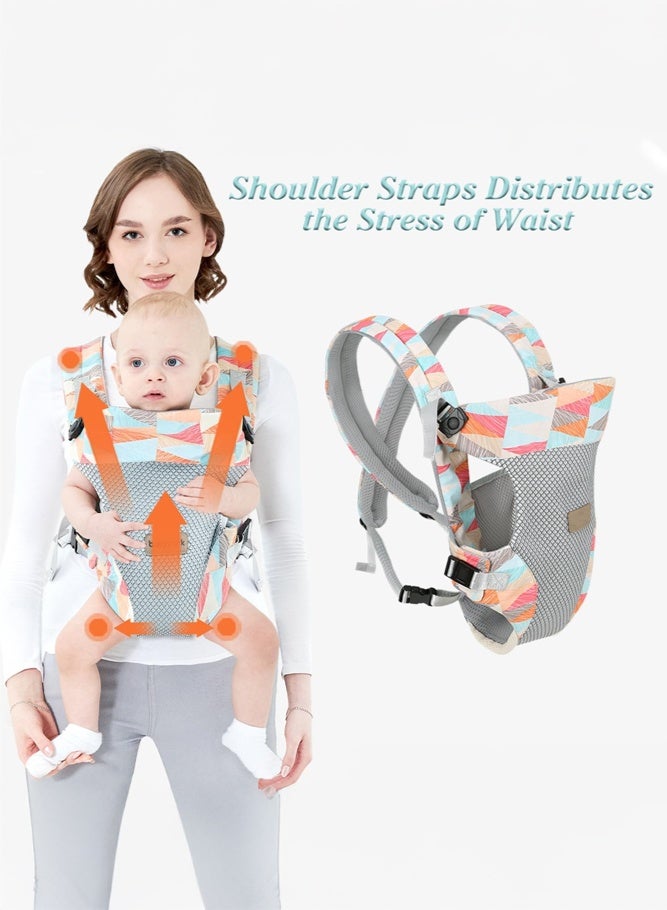 SHABILI Baby Carrier for Daily Use, Soft Cotton-Polyester Adjustable Baby Carrier With Mesh Panel, Baby Hip Carrier and Baby Wrap Carrier With Baby Hip Seat for Parents Travel and Home Care (Multicolor) - Image 4